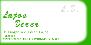 lajos derer business card