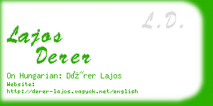 lajos derer business card